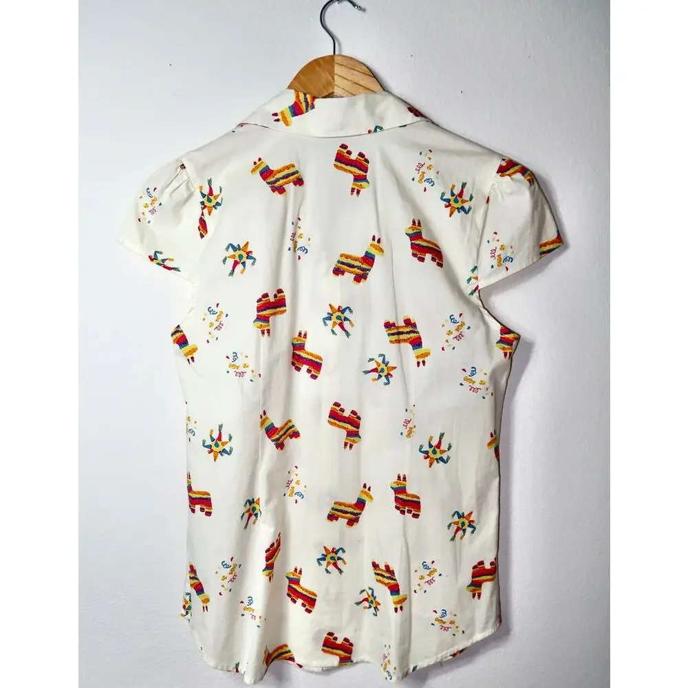Anthropology‎ Modcloth Piñata Button Front Top Small